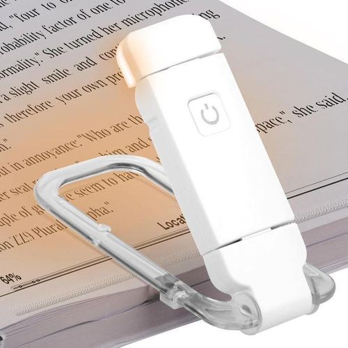 Lampe de Lecture Rechargeable avec Clip – 3 Modes d’Éclairage & Intensité Réglable