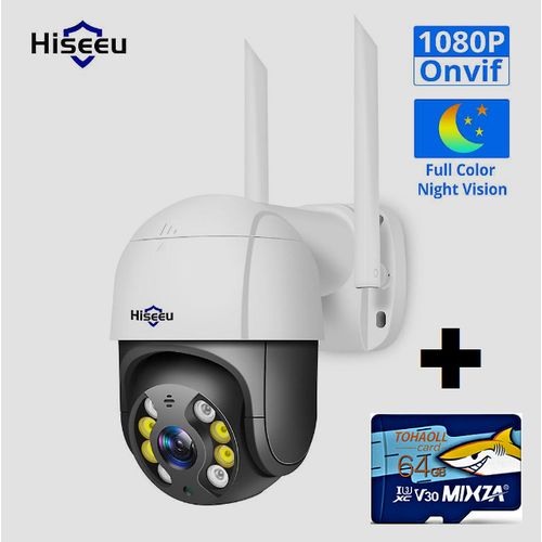 PACK CAMERA PTZ + SD CARD 64Go IP Wifi 5 x ZOOM DiGiTAL & DETECTEUR DE MOUVEMENT