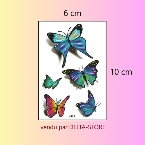 Tatouage temporaire de papillons colorés