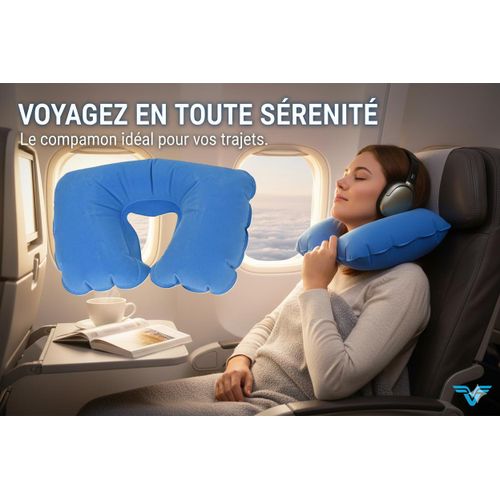 وسادة رقبة قابلة للنفخ للسفر – وسادة على شكل U خفيفة الوزن مع غطاء مريح مغلف