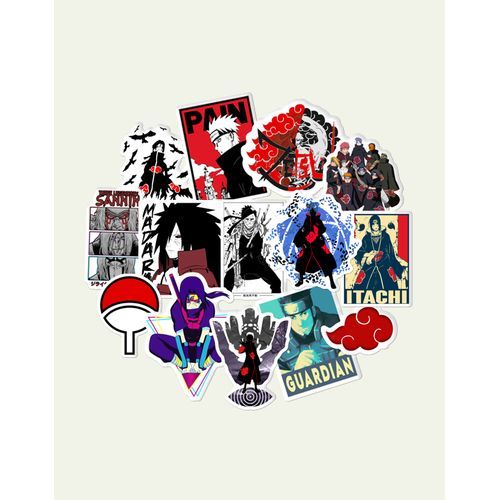 ملصقات ناروتو أكاتسوكي (14 قطعة) لتزيين الكمبيوتر المحمول - ملصق للثلاجة