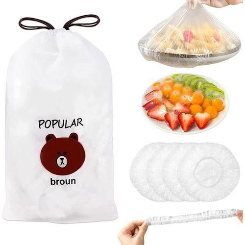 Lot de 100 sacs de conservation des aliment réutilisables élastiques a fermeture extensible