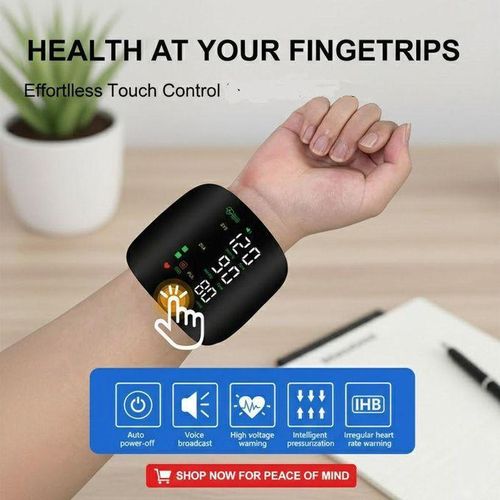 Tensiomètre Numérique au Poignet Rechargeable 2 Utilisateurs Écran LED Détection Battement Irrégulier Mesure Fréquence Cardiaque Usage Domestique & Voyage