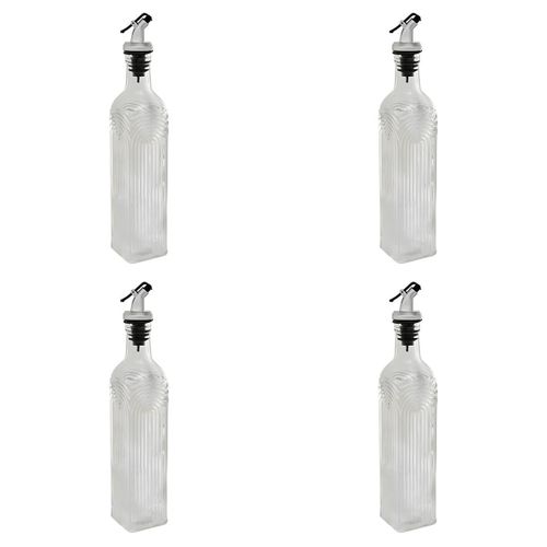 Bouteille Distributrice - Verre Design Arche - Pour Huile et Vinaigre 0,5L - Lot de 4