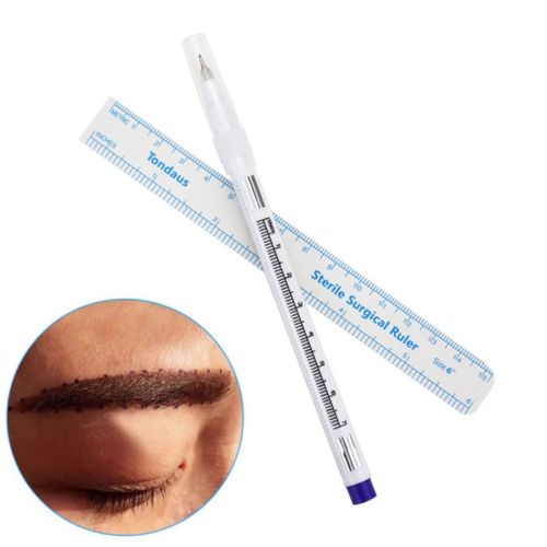 stylo de marquage des sourcils, tatouage, avec règle pour Microblading